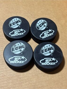 ECHL Official Practice Hockey Pucks Lot of 4